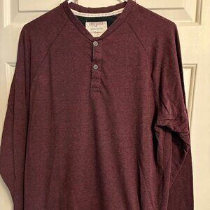 Mens Hudson & Barrow NYC Long Sleeve Casual Shirt Size Medium Maroon Color